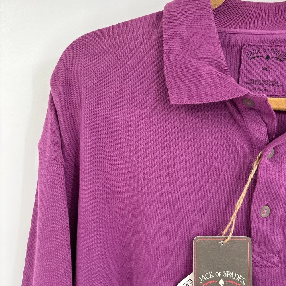 Jack spade purple Pima cotton short sleeve T-shirt button polo tee size xxl NWT